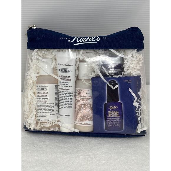 KIEHL'S Sample Travel Size Shampoo Conditioner Skin Care Lotion Set of 5 - Picture 1 of 7